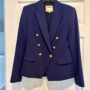 L'AGENCE Navy Double-Breasted Women's Blazer
